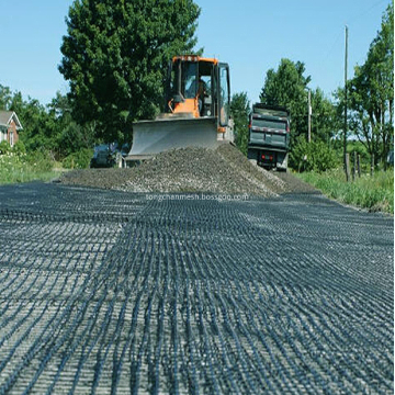 Refuerzo de pavimento de fibra de vidrio Geogrid malla