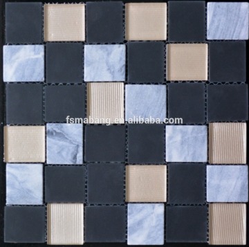 MBP3024 Black Kitchen Wall Glass and Stone Mosaic