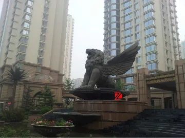 bronze decorative winged lion sculpture