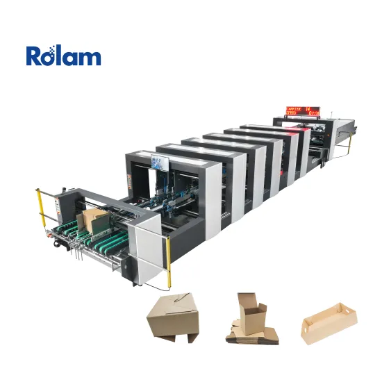 4-6 Corner Paper Box Folder Gluer Machine - 3 Points Pre-fold and Gluing System