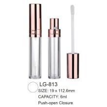 Contenitore per lipgloss push-open rotondo in plastica cosmetica