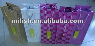 2012 promotional charming recycled paper wine bag