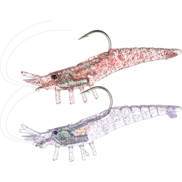Soft Bionic Shrimp Lure 9cm 10g Jig Head Hook for Sea Bass Pike and Freshwater Fishing