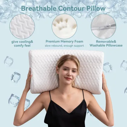 Memory Foam Contour Cervical Pillow for Side Sleepers