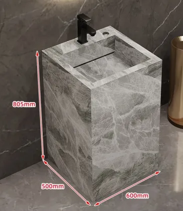 Floor Standing Stone Washbasin Vanity Cabinet