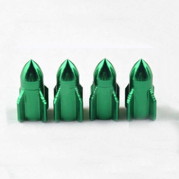 Rocket shaped dust cap colorful car valve cap