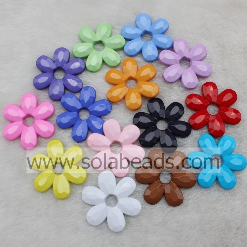 Fournir des perles de fleur de fleur en plastique cristal de 45 mm