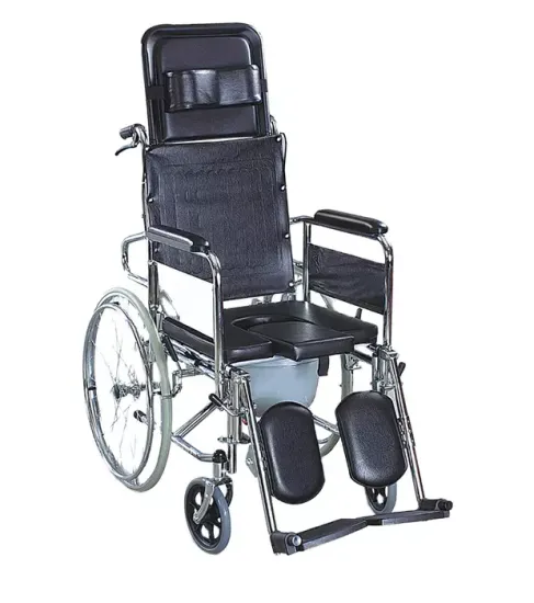 Medical Stainless Steel Folding Commode Toilet Wheelchair