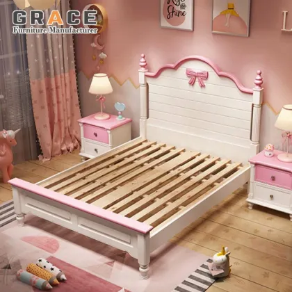 Princess Bed for Girls - Pink Kids Standard Children Bed