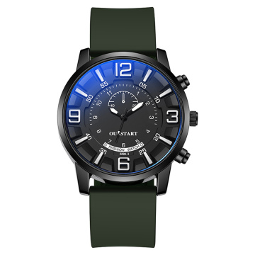 Montres en alliage de sangle en silicone à quartz pour hommes