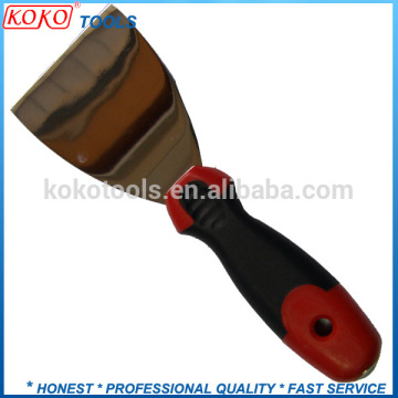 Mirror polished steel double color plastic handle putty scraper