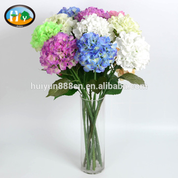 Factory direct sale good quality real touch artificial hydrangea flowers of head for flower wall