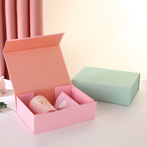 Pink Paper Mug Packaging Magnetic Lid Gift Box