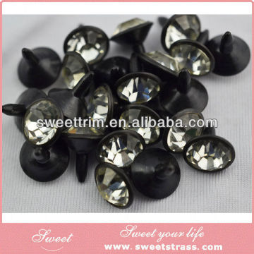 fashionl rhinestone rivet decorative metal ends for leather