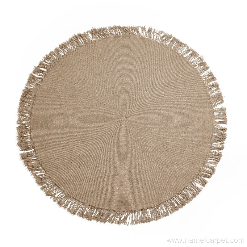 Round shape woven wool carpets and rugs