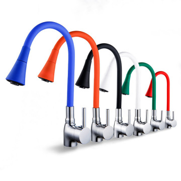 Multicolored Silicone Rubber Tube Spray Hot and Cold Mixer Faucet