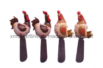 Gingerbread Resin Handy Pintura Mantequilla Esparcidor, acero inoxidable Butter Knife