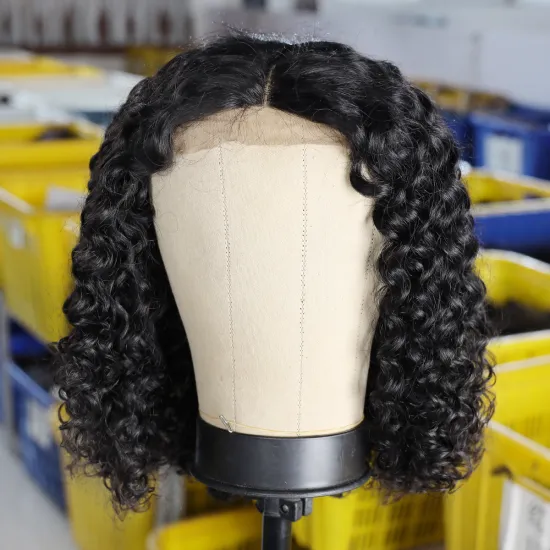 Water Wave Short Bob Wig Lace Front Human Hair Wigs 4x4 Brazilian Human Hair Pixie Cut Bob Curly Wig