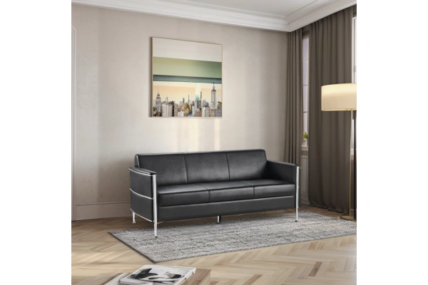 Close-up detail showing commercial grade fabric texture and sturdy wooden frame construction of module sofas