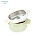 Baby Feeding Set Lid Cartoon Design Double Wall