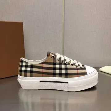 Plaid Pattern High Quality Canvas Fashion Thick Soled Women's Walking Style Shoes