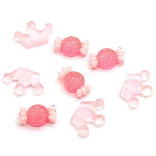 Fashional Candy Crown Ροζ Flatback Resin Bead Charms Κοκτέιλ Ντεκόρ Διακόσμηση DIY Παιχνίδι Τηλέφωνο Shell Στολίδια Cabochon