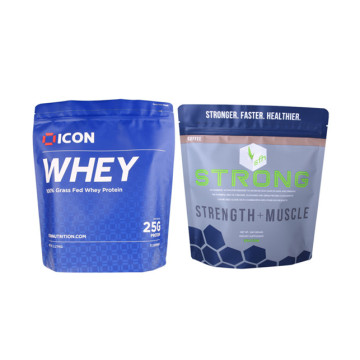 1kg plastic doypack for rotein powder with double zipper