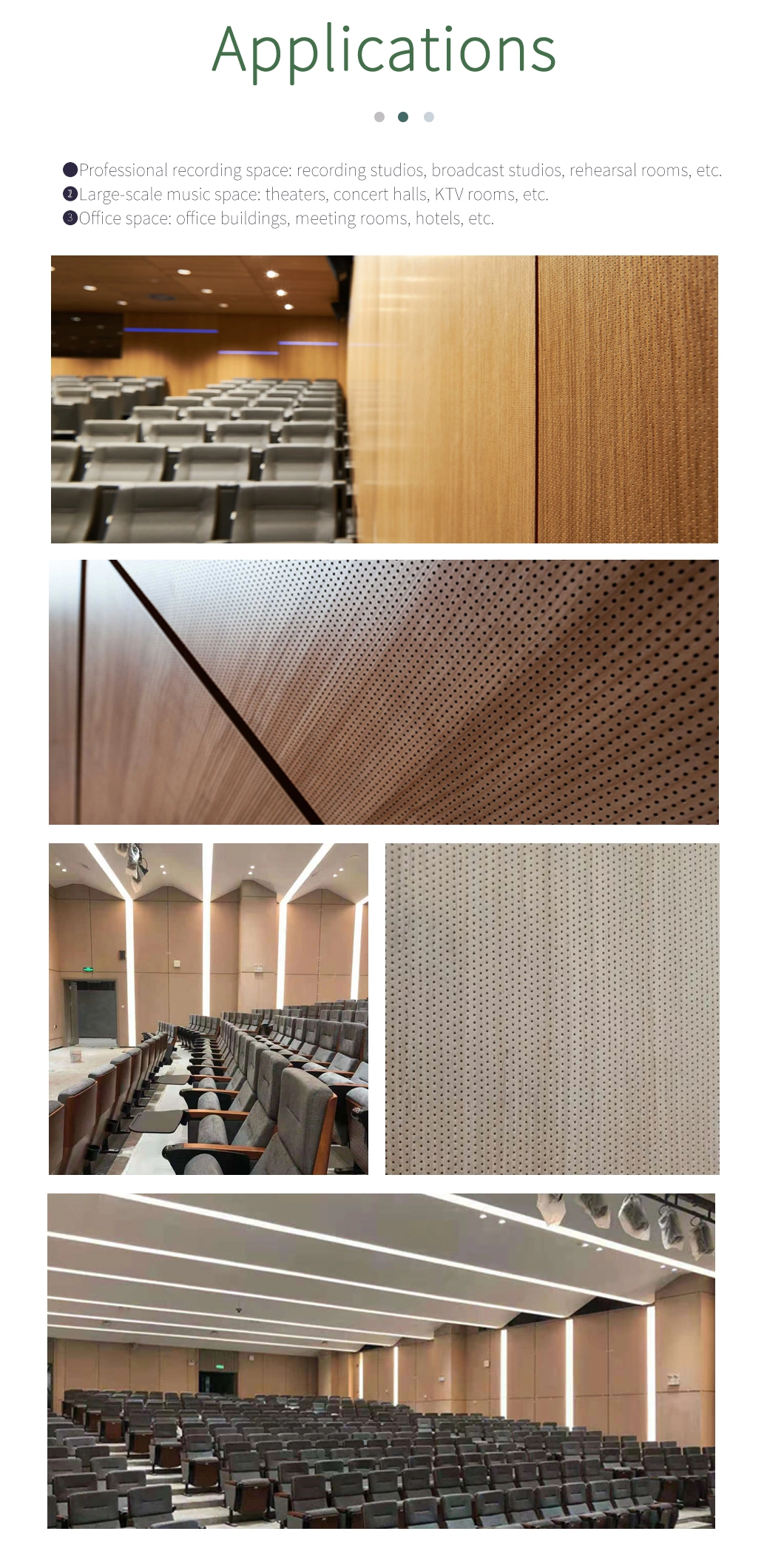 Noise Reduction MDF Board Perforated Wood Acoustic Panels Perforated Timber Acoustic Panels