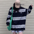 Striped long sleeve sweatshirt for women