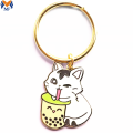 Gifts Metal Custom Logo Cat Enamel Keychain