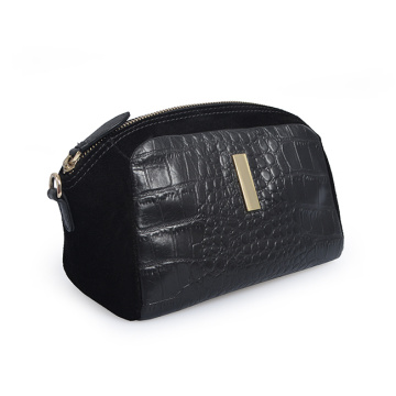 Small Women Crossbody Purses Adjustable Black Crocodile Bags