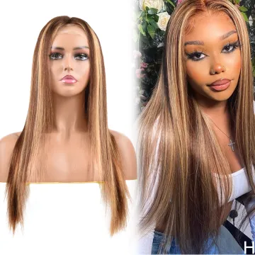 Pre-colored Factory Ombre Brazilian Short Blonde Women HD Full Virgin Cuticle Aligned for Black Women Human Hair Wigs Lace Front