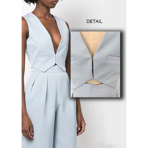 Sleeveless Deep V Collar Waistcoat Bodycon Top