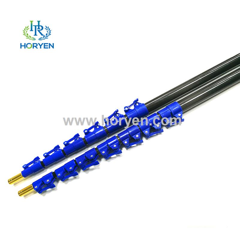 Carbon fiber adjustable telescopic poles with locking clamps