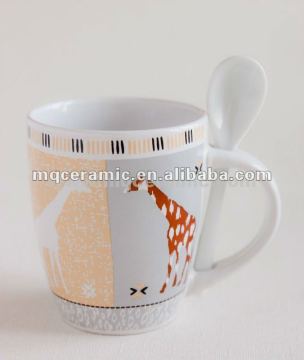 350ml Ceramic mug with spoon
