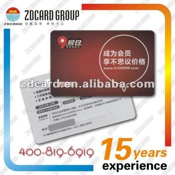 scratch off membership card/plastic Ink jet printing number card/Plastic vip membership card/color pvc card