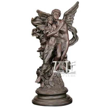 Famous figure angel bronze cupid and psyche sculpture statue