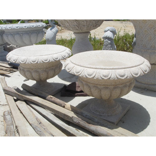 Carved Stone Flowerpots