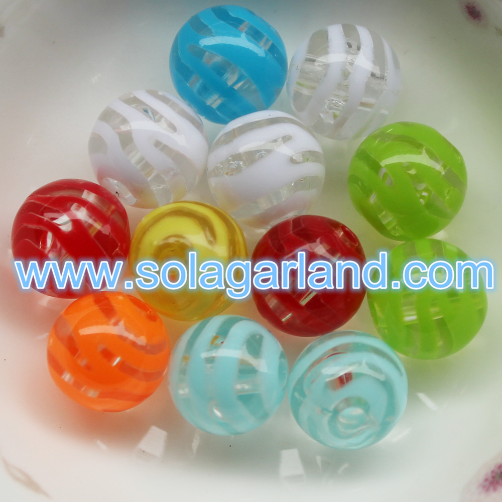 Clear 12MM Plastic Stripe Beads