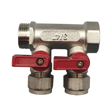 Nickle Plated 3/4 Inch 2 Way Floor Heating Manifold with 1216mm PEX Fittings