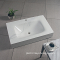 Modern White Hot Bending Seamless One Piece Toilet with Side Splash Rock Slab Basin in Sintered Stone