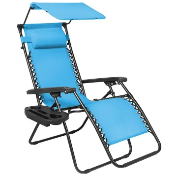 Leisure Single Seat Metal Zero Gravity High Back Lounge Chair with Canopy