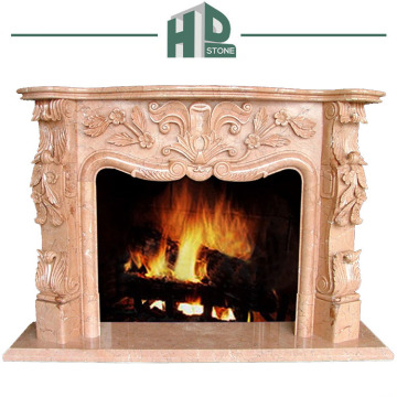 Popular Classic Marble Medallion Electric Fireplace for Villas with CAD Drawings