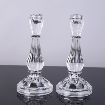 Clear Glass Elegant Candlestick Holder