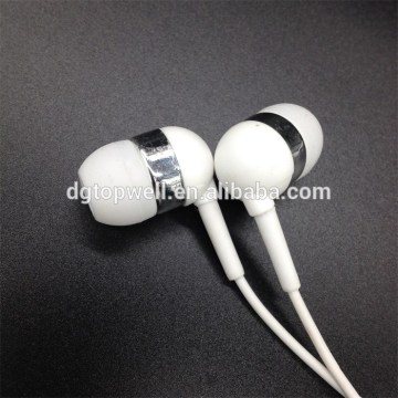 White color mp3 player earbud with logo