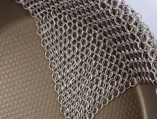 SS316 Ring Mesh Fabric Cookware Cleaner