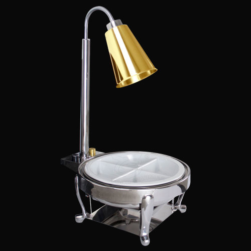 Detachable Design Buffet Catering Equipment SUS304 Heat Lamp Buffet Food Serving Tray Round