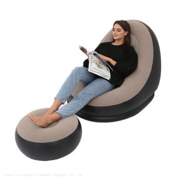 New Thickened Inflatable Sofa Lazy Sofa with Footstool - Outdoor Foldable Portable Recliner, 4 Colors in Stock