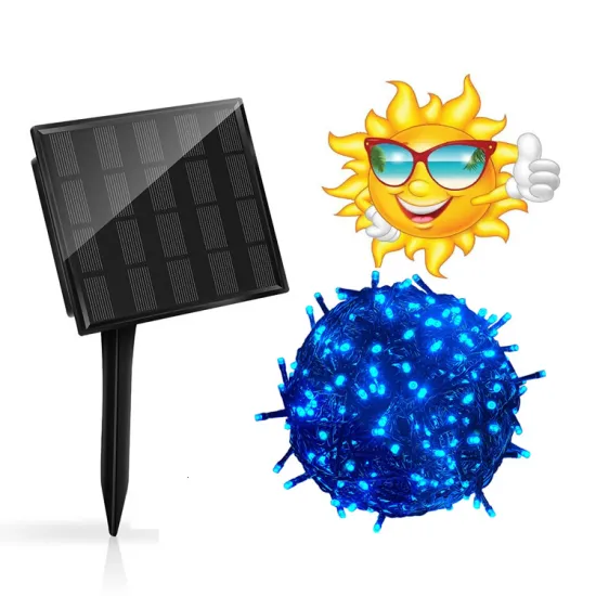 Professional Manufacturer 10M 100LED Powered Light Outdoor Waterproof High Bright Water Drop Led Christmas Solar String Lights