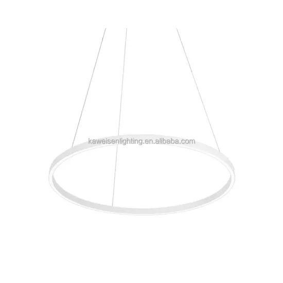 Customizable 18 Inch Italian Modern LED Circle Ring Suspension Pendant Lamp - White Chandelier